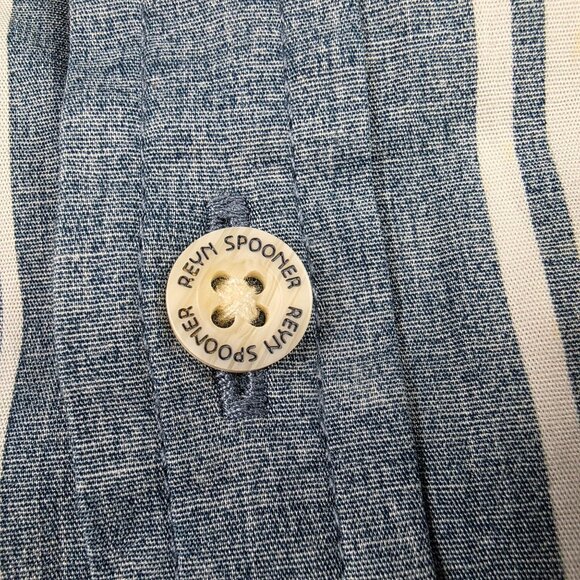 Reyn Spooner Classic Mens Size XL Blue White Striped Button Up Shirt Casual - Picture 4 of 9